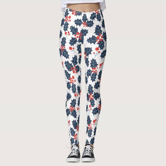 Legging Holly berry em branco (Frente)