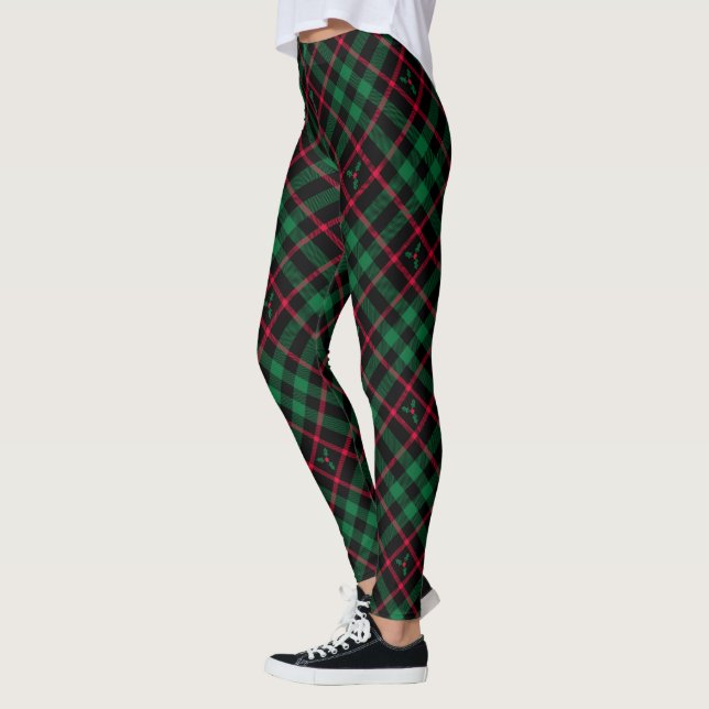 Legging Holly Xadrez l Padrão de Natal (Esquerda)