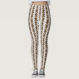 Legging Homem de Biscoito de Gengibre Festivo Padrão de Na