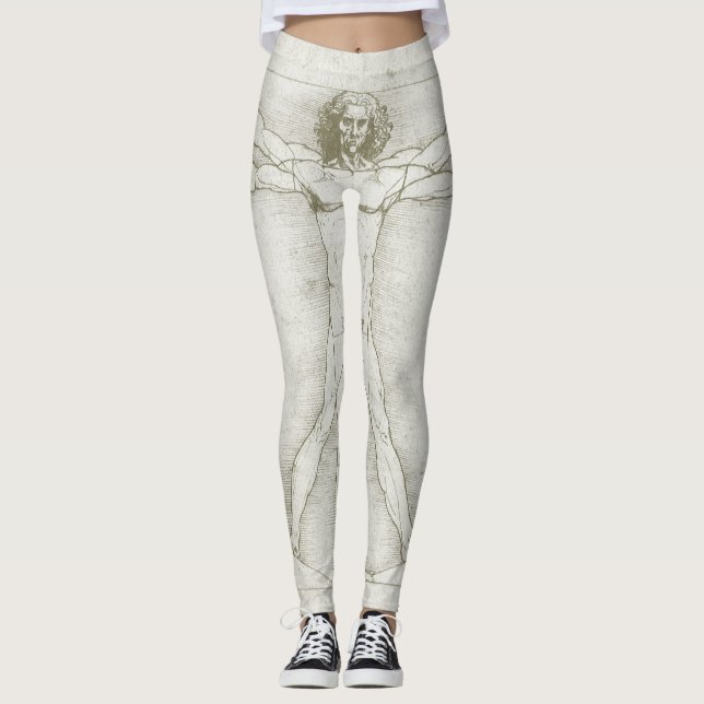 Legging Homem Vitruviano de Leonardo da Vinci (Frente)
