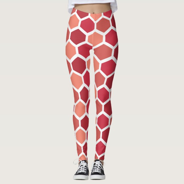 Legging Honeycomb in Reds (Frente)