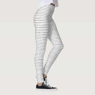 Legging Horizontal Black and White Stripes