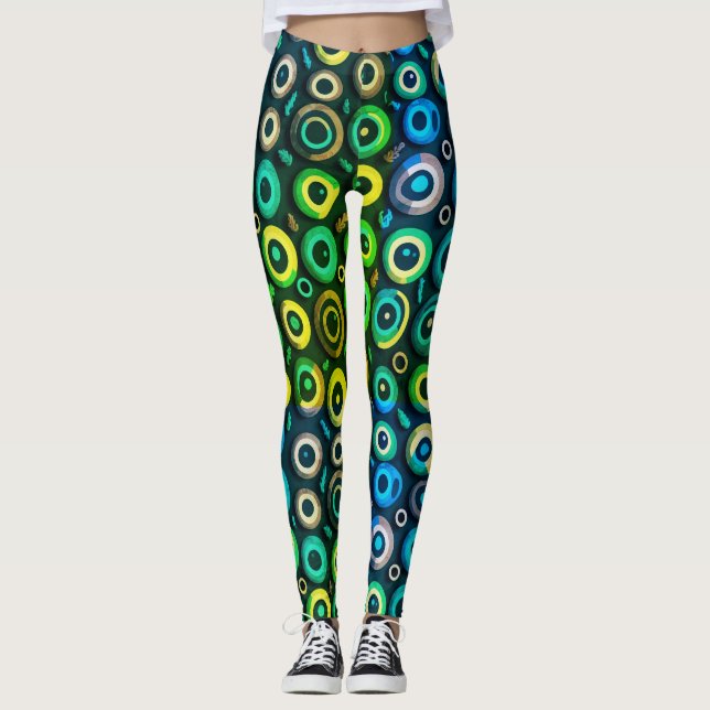 Legging Horror Azul Monstro Verde Azul Halloween (Frente)