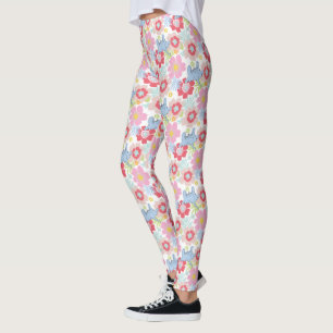 Legging Horton Hears A Who   Padrão de Flor Pastel
