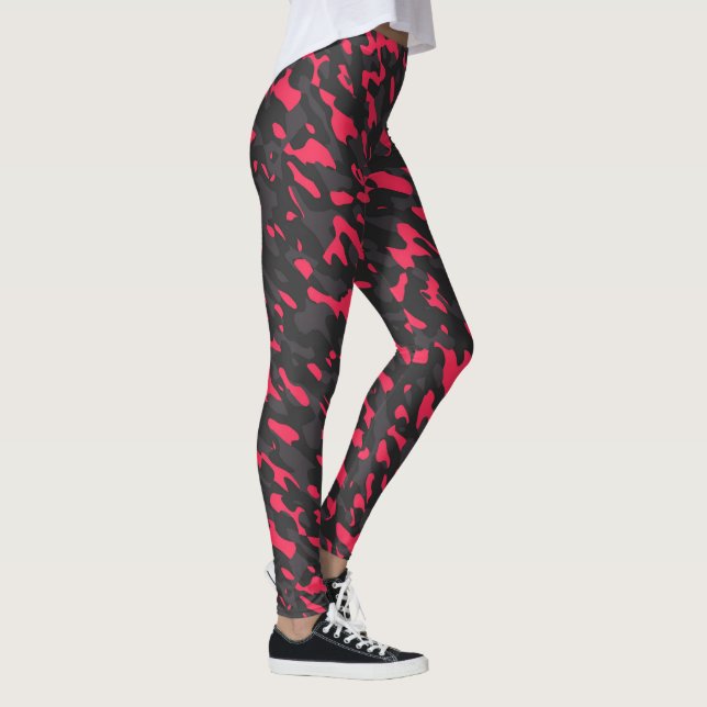 Legging Hot pink Black Purple Camo Abstract (Direita)