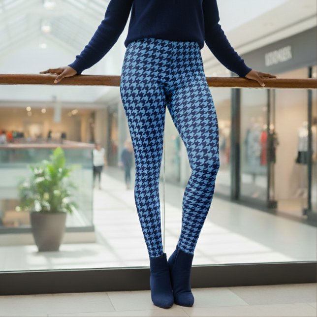 Legging Houndstooth Pattern Blue (Criador carregado)