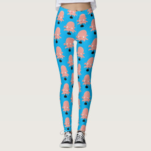 Legging Humor animado de polvo de bebê rosa e bonito