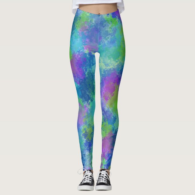 Legging Hydrangeas Abstrato (Frente)