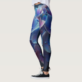Legging Hydrangeas Floral Purple e Blue