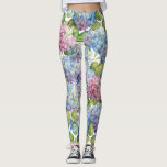 Legging Hydrangeas in Bloom<br><div class="desc">Faça uma declaração floral de moda com estas leggings apresentando hidrangeas florescentes em tons deliciosos de rosa a azul a lavanda.</div>