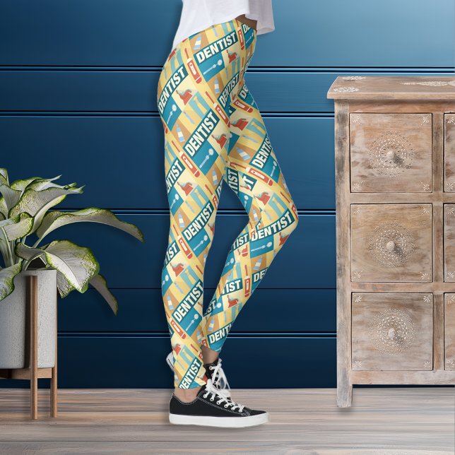 Legging Ícone de Dentista Profissional Desenhado (Criador carregado)