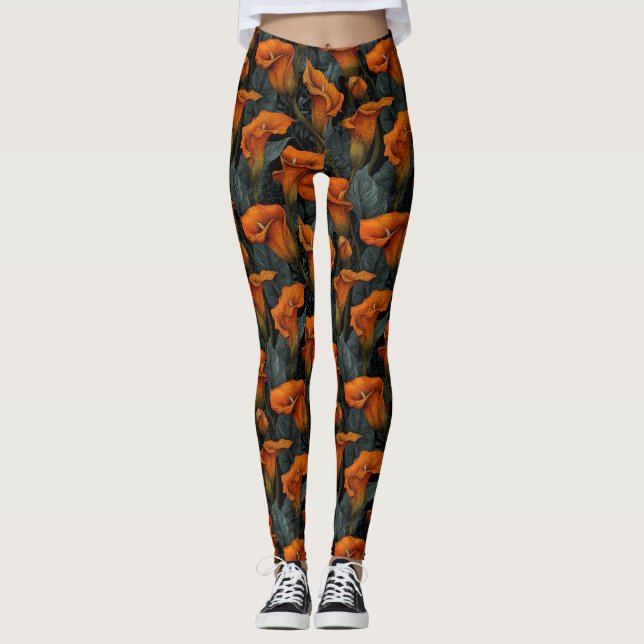 Legging Ideias de presentes charmosos de lírios Calla Oran (Frente)