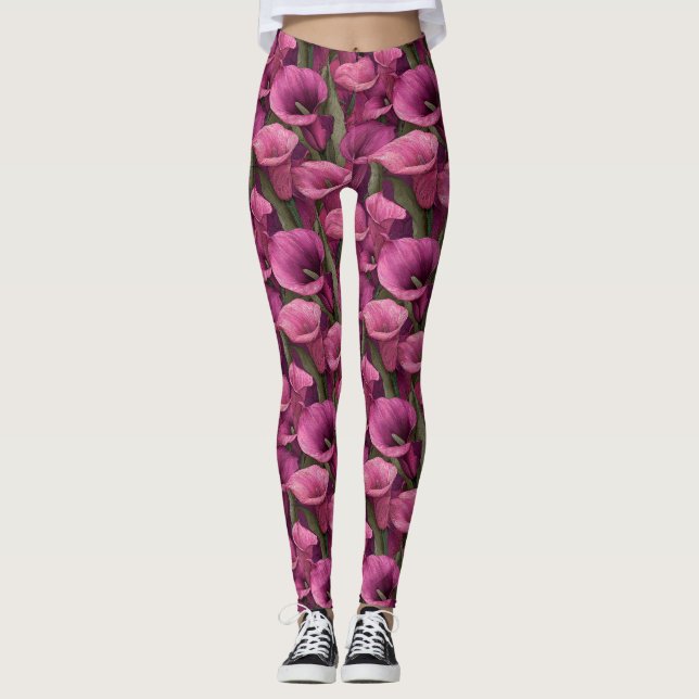 Legging Ideias de Presentes de Flores de Lírios Calla de M (Frente)