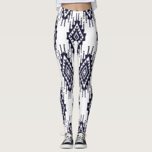 Legging Ikat Boho Aztec Textile Motif