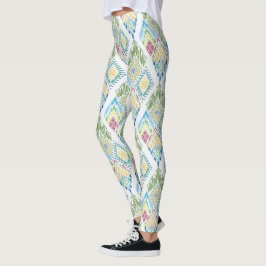 Legging Ikat Floral Sem Olhos Padrão