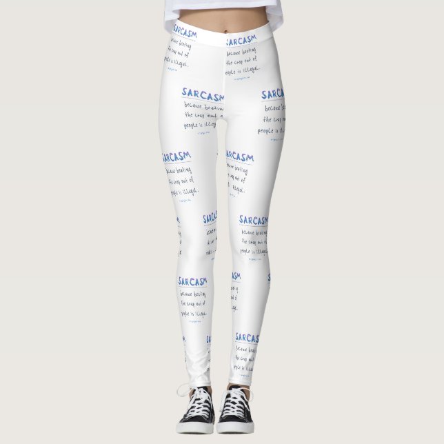 Legging Ilusão de metal polido de sarcasmo da SlipperyJoe' (Frente)