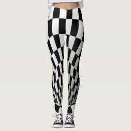 Legging Ilusão de Vórtice Preto e Branco