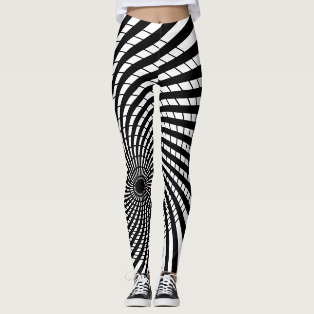 Legging ILUSÃO ÓPTICA Designs hipnóticos de arte geométric (Frente)