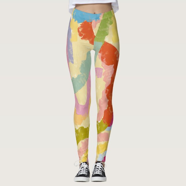 Legging Ilustração Abstrata da Dança Badja de Cabo Verde (Frente)