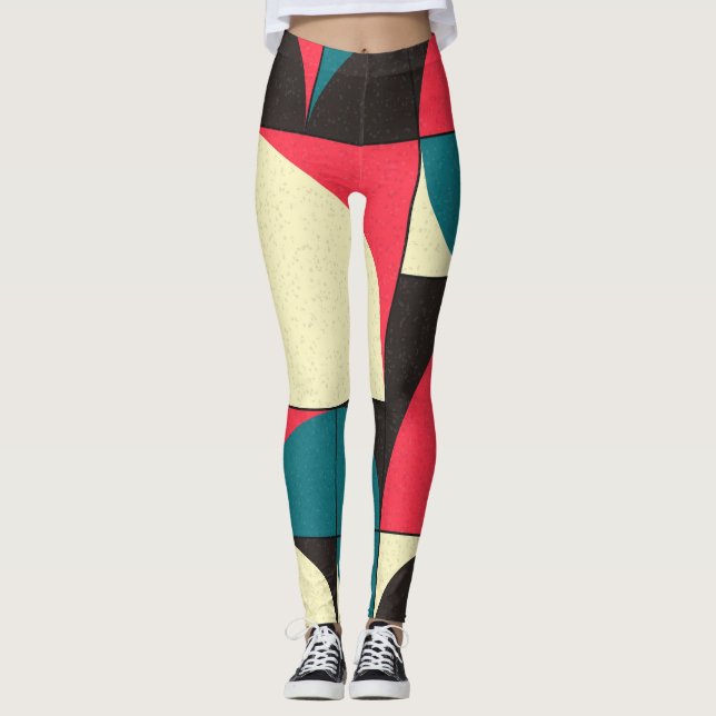 Legging Ilustração artística computacional geométrica abst (Frente)