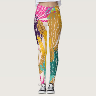 Legging Ilustração Bonita De Cactus Vintage Sem Olhos.