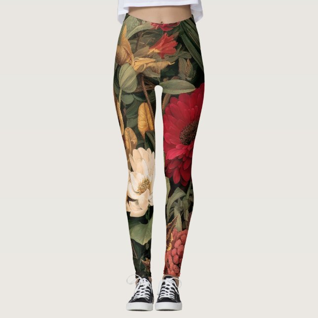 Legging Ilustração Botânica Vintage (Frente)