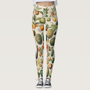 Legging Ilustração Científica Botânica Vegetal fruta
