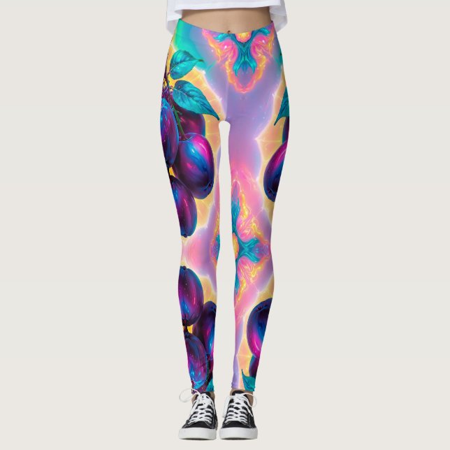 Legging Ilustração de ameixa (Frente)