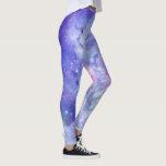 Legging Ilustração de Aquarelas de Espaço Profundo<br><div class="desc">Ilustração de aquarelas modernas do espaço profundo.</div>