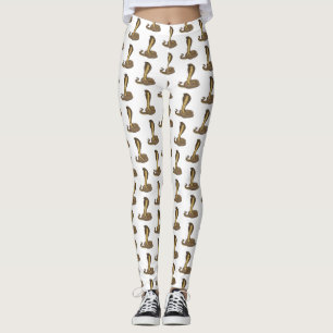 Legging Ilustração de cobra da cobra castanha