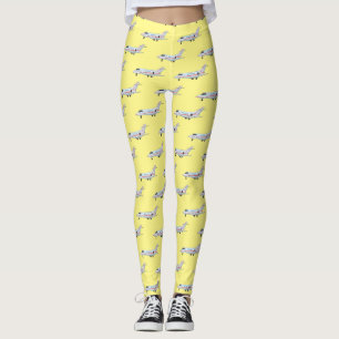 Legging Ilustração de desenho animado a jato privado