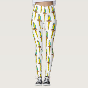 Legging Ilustração de desenho animado com arara-arara-azul
