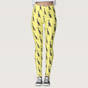 Legging Ilustração de desenho animado de aves corvos-verme