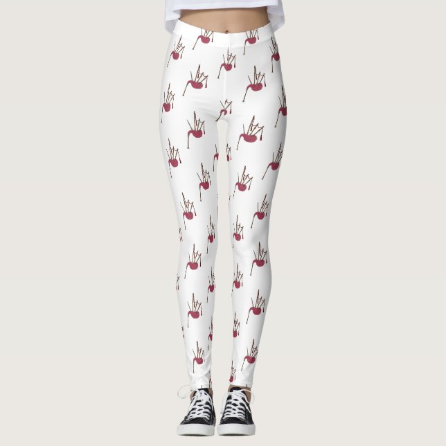 Legging Ilustração de desenho animado de Bagpipe (Frente)