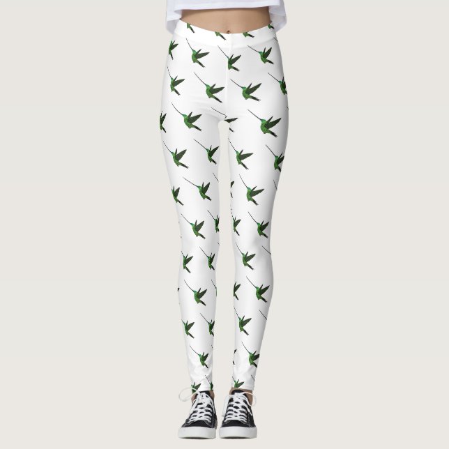 Legging Ilustração de desenho animado de beija-flor-espada (Frente)