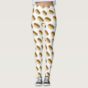 Legging Ilustração de desenho animado de cachorro quente