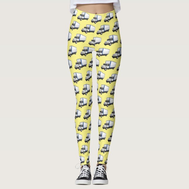 Legging Ilustração de desenho animado de caminhão (Frente)