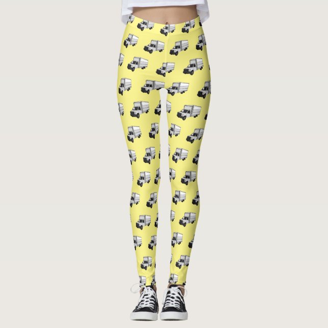 Legging Ilustração de desenho animado de caminhão (Frente)