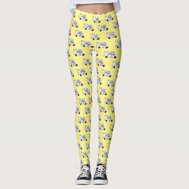 Legging Ilustração de desenho animado de Campervan (Frente)