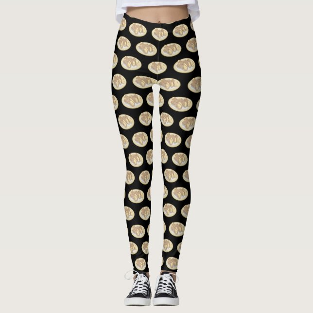 Legging Ilustração de desenho animado de Cannoli (Frente)