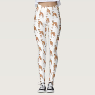 Legging Ilustração de desenho animado de cão Greyhound