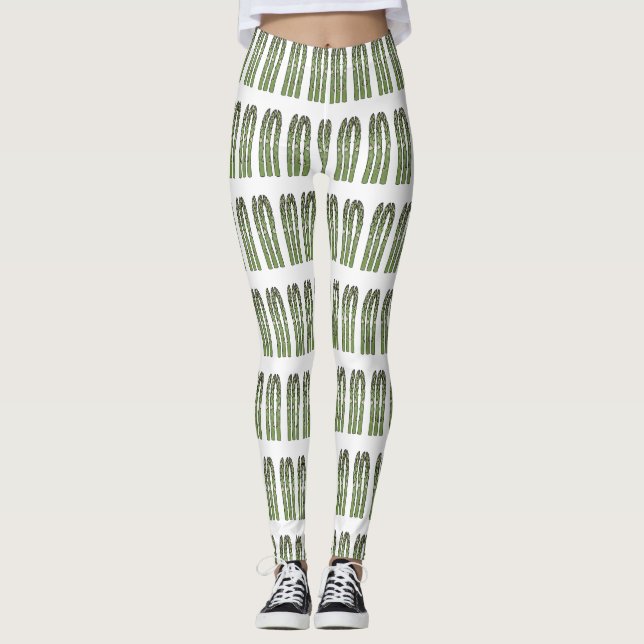 Legging Ilustração de desenho animado de espargos (Frente)