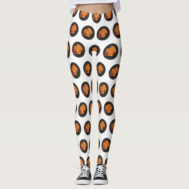 Legging Ilustração de desenho animado de frango assado (Frente)