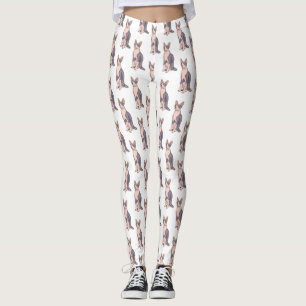 Legging Ilustração de desenho animado de gato esphynx