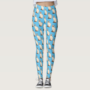 Legging Ilustração de desenho animado de gato siamês