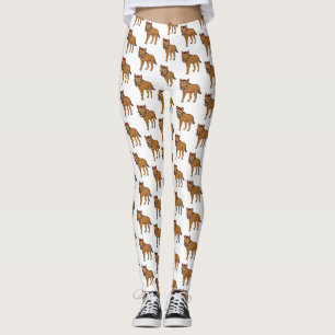 Legging Ilustração de desenho animado de Hyena e flores