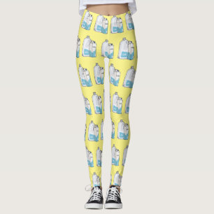 Legging Ilustração de desenho animado de leite