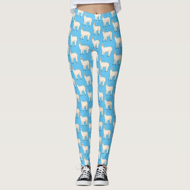 Legging Ilustração de desenho animado de Llama (Frente)