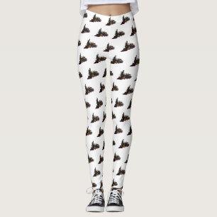 Legging Ilustração de desenho animado de locomotiva a vapo