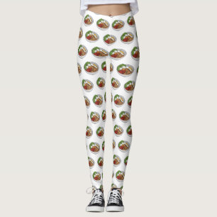 Legging Ilustração de desenho animado de macarrão